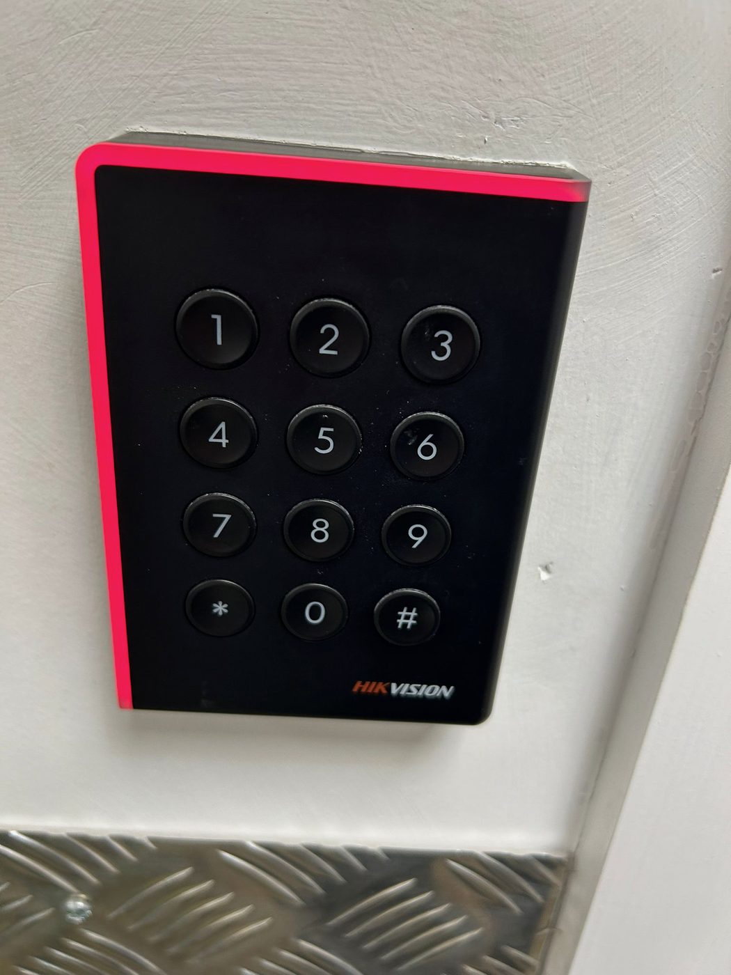 Hikvision keypad reader installed by Hawthorne