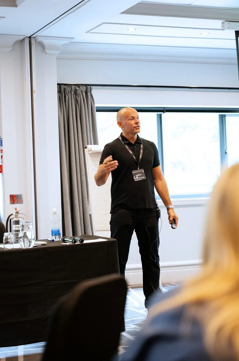 Andrew Threadgold, Co-Owner of Hawthorne, presenting at an industry event