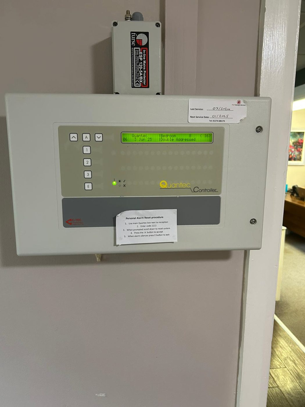 Quantec nurse call controller in a care home